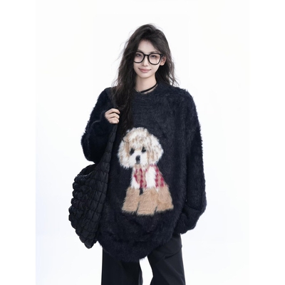 圆领毛衣针织衫男潮牌帅气秋冬季打底衫2024新款男士气质修身上衣