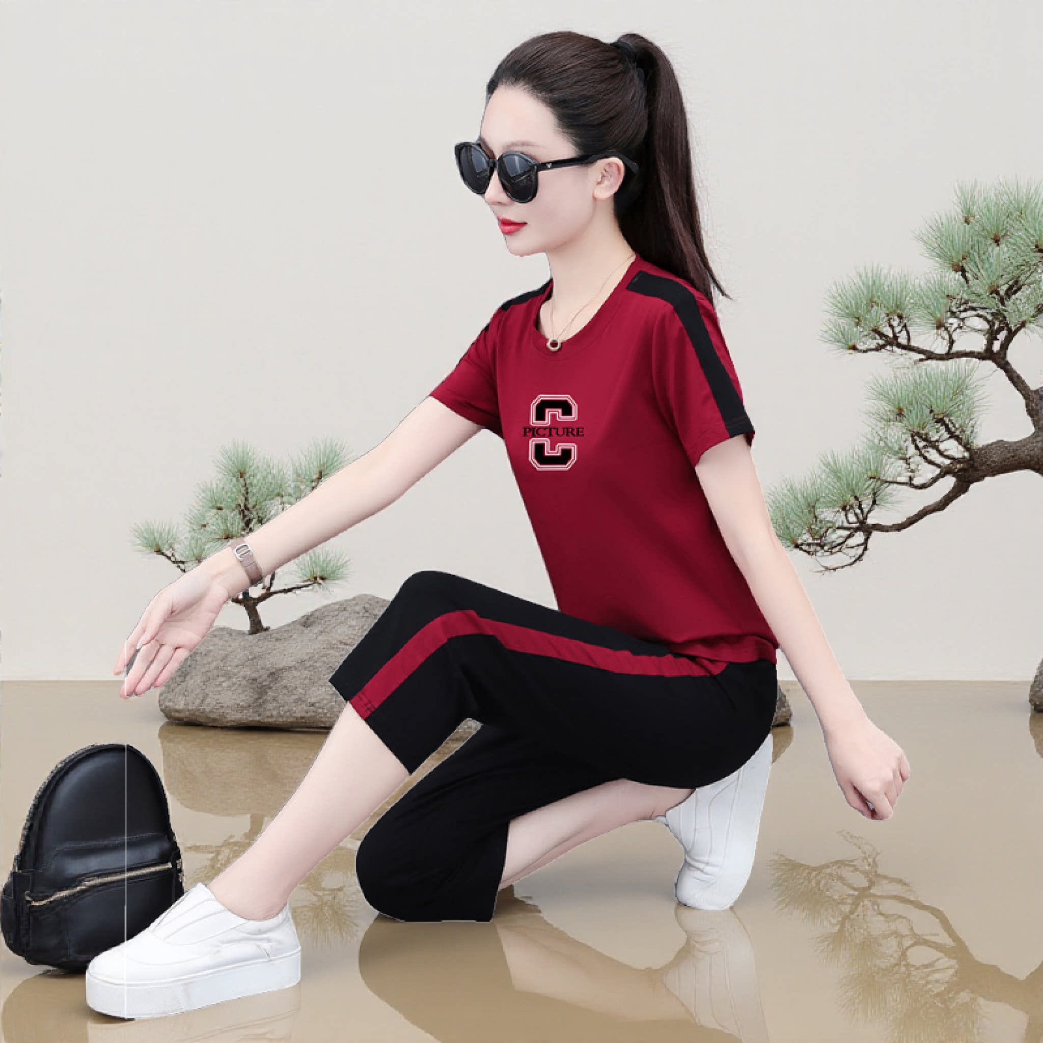 休闲运动装套装女2026夏装新款今年流行时尚小个子卫衣卫裤两件套