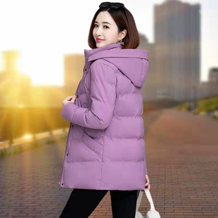 棉袄外套羽绒棉服女中长款2025年冬装新款中年妈妈装加厚中款