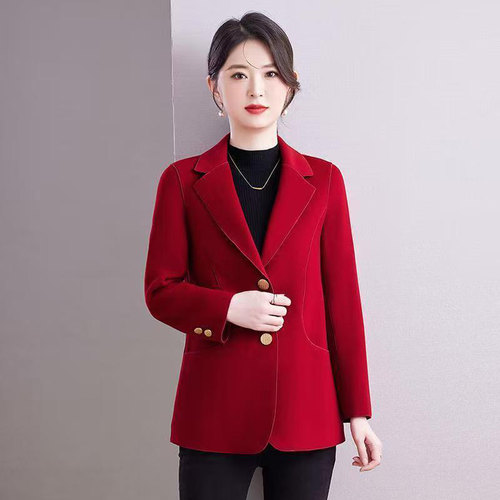 双面羊毛呢西装外套女2025秋冬新款女装妈妈洋气西服高端呢子大衣