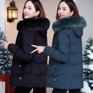 2025新款女士棉质加厚羽绒棉服中长款冬装新款妈妈装短款保暖外套