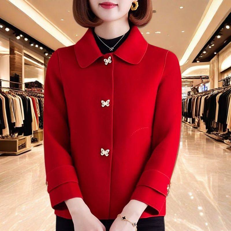 高档羊绒2025新款双面呢子大衣羊毛短款中年妈妈香风西装毛呢外套,女装/女士精品,毛呢外套,淘宝优惠券,粉丝福利购,淘宝优惠卷