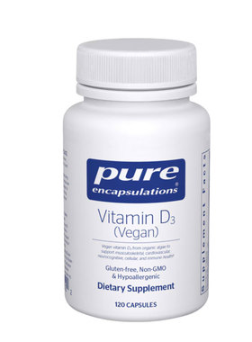 pure倍宜维生素D3纯素Vitamin D3 (vegan)120粒骨骼健康海外直邮