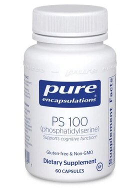现货pure倍宜磷脂酥丝氨酸60粒PS-100支持精神记忆健康认知功能