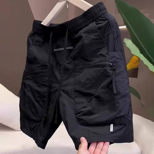 免费试穿~多口袋拉链工装短裤男