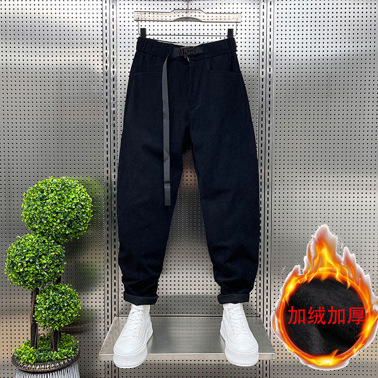 秋冬新款条绒休闲裤男士潮流时尚灯芯绒直筒裤痞帅宽松工装哈伦裤,男装,休闲裤,淘宝优惠券,粉丝福利购,淘宝优惠卷