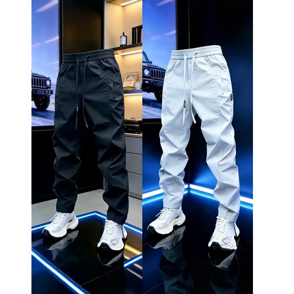 日系轻奢户外机能运动休闲小脚裤男士夏季新品潮流舒适高档冲锋裤