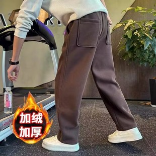 直筒运动裤 男士 流行长裤 宽松男裤 潮牌爆款 秋冬加绒加厚休闲裤 卫裤