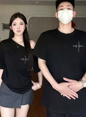 免费试穿~夏季情侣装字母短袖T恤