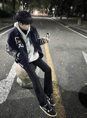 免费试穿~刺绣棒球服男秋冬季