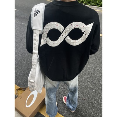 免费试穿~字母刺绣重磅圆领卫衣