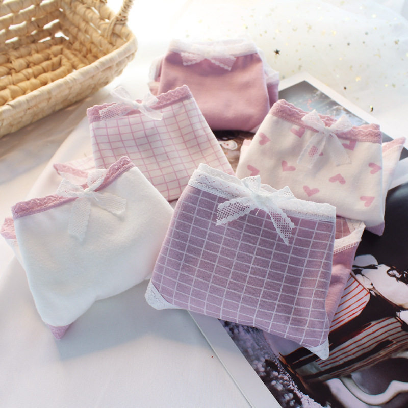女内裤紫色公主风蕾丝边结全棉裆学生少女三角短裤一件代发,女士内衣/男士内衣/家居服,女三角裤,淘宝优惠券,粉丝福利购,淘宝优惠卷