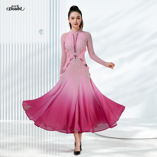 丹宝罗华尔兹舞裙演出裙练习裙专业国标舞连衣裙新款摩登探戈舞裙