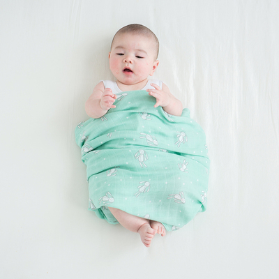 襁褓新生婴儿竹棉柔软纱布浴巾