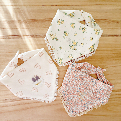 女宝宝婴幼蕾丝花边韩版口水巾