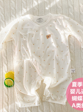 夏季薄款衣服新生儿纯棉连体衣