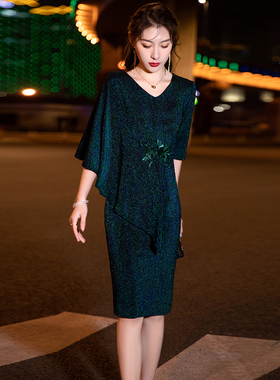 绿色妈妈装晚礼服女轻奢小众高端宴会气质平时可穿主持连衣裙夏季