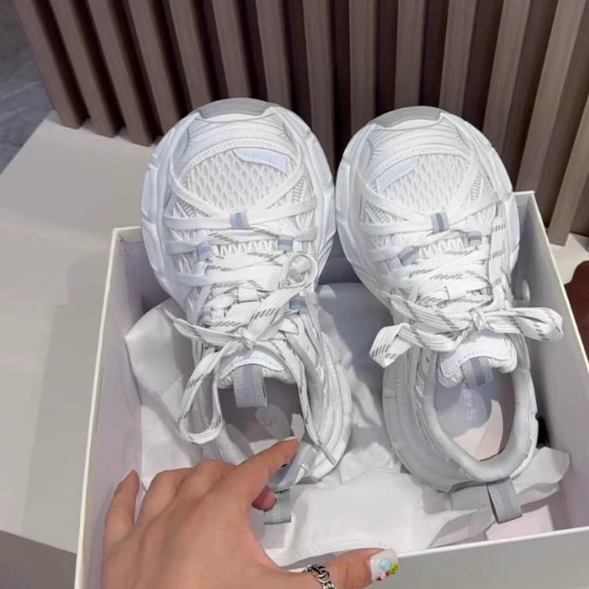 女鞋绑带网面透气厚底老爹鞋女2025新款百搭超轻休闲运动鞋潮单鞋