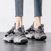 老爹鞋 女ins潮2024春季 新款 厚底爆款 真皮百搭松糕休闲运动跑步鞋