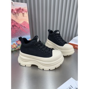 欧洲站2025秋季加绒厚底麦昆底老爹鞋女休闲运动鞋松糕底板鞋