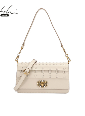 SATCHI/沙驰【辛西娅系列】女包单肩包小众编织牛皮革腋下包