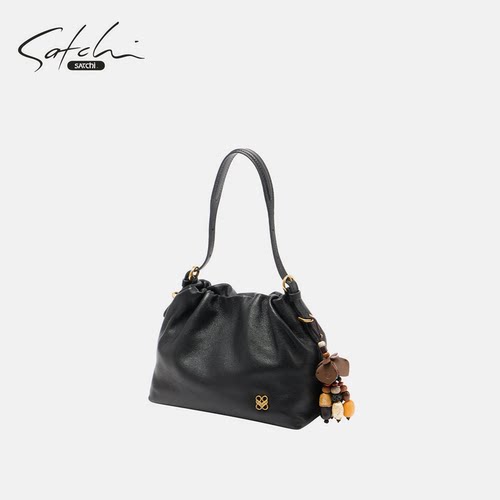 SATCHI/沙驰云褶福袋包2026新款羊皮云朵包小众轻奢腋下斜挎包女