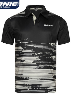 正品DONIC多尼克翻领短袖T恤男女款乒乓球服训练速干比赛服83235