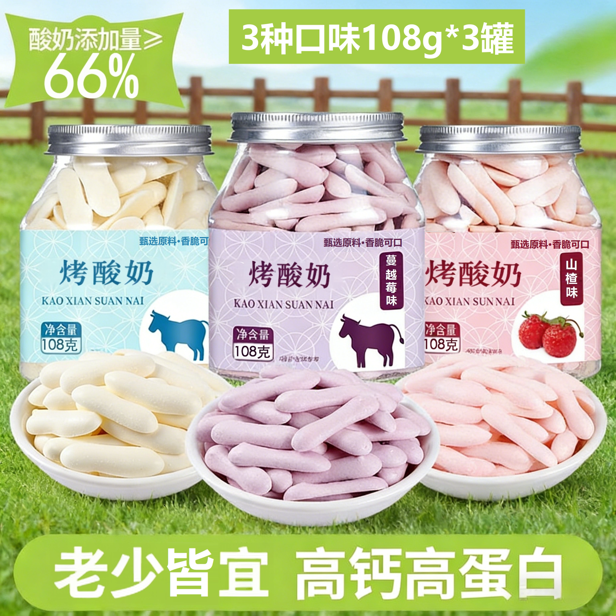 草原烤酸奶108g罐装烤奶片烤奶条儿童孕妇奶皮子内蒙古特产零食