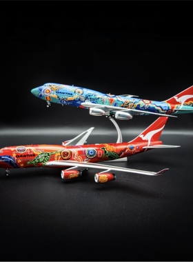 JCwings白盒澳大利亚航空波音747飞机模型1:200袋鼠之梦彩绘机