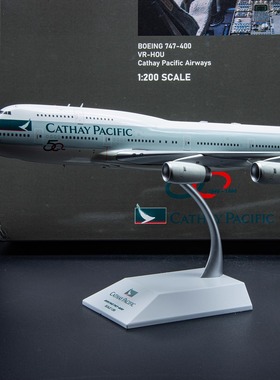 国泰航空波音747飞机模型1:200收藏级KJ Models精细摆件VR-HOU