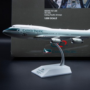 HOU Models精细摆件VR 国泰航空波音747飞机模型1 200收藏级KJ