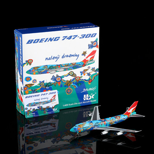 HX Model澳洲航空波音747-300飞机模型海龟之梦彩绘合金收藏1:400