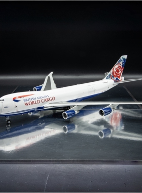 JCwings英国航空波音747-400F合金飞机模型切尔西玫瑰彩绘1:200