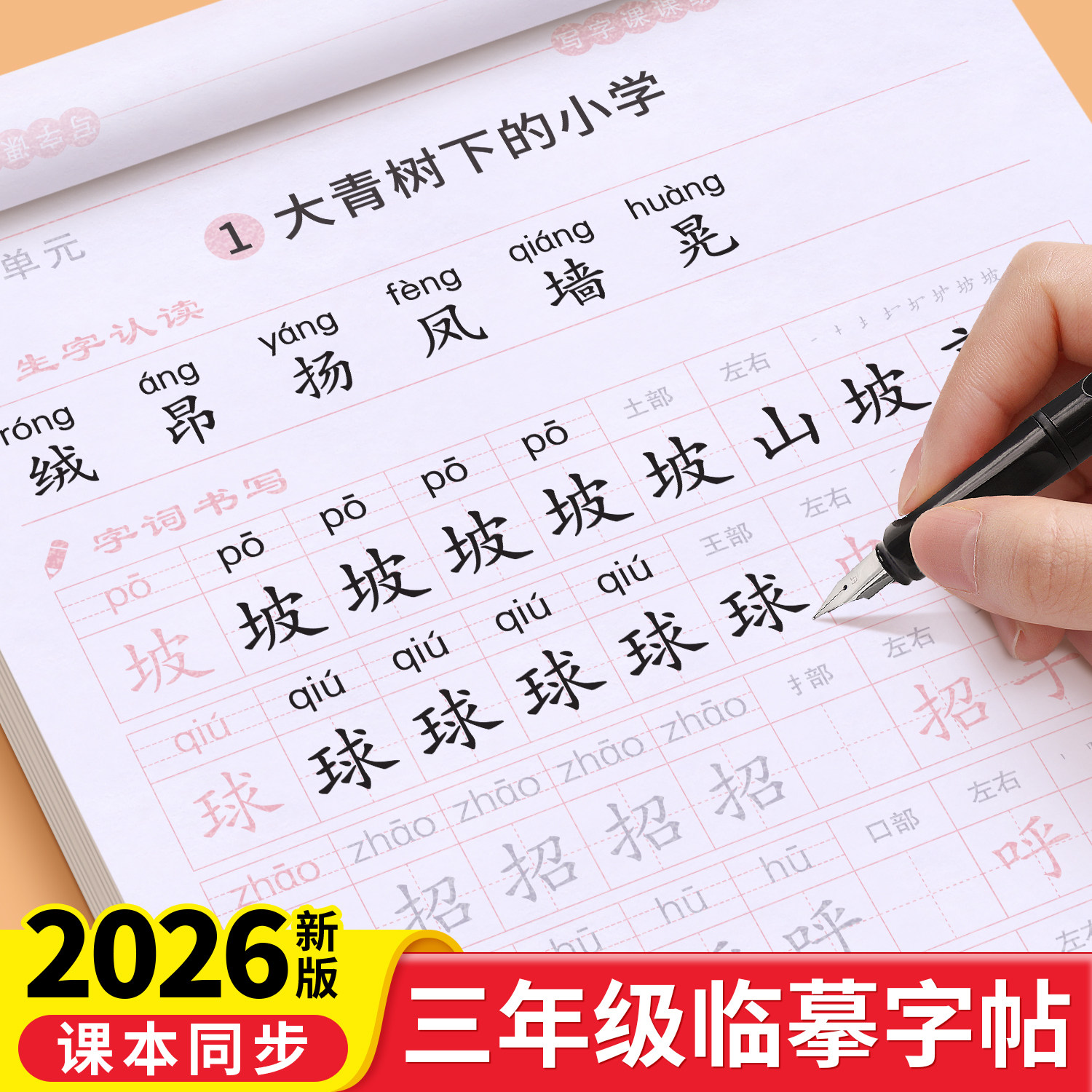 三年级上册下册语文字帖钢笔练字帖人教版课本同步楷书小学生儿童硬笔书法临摹练字本笔画笔顺正楷写字贴初学者全套小学生字天天练