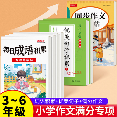 3-6年级词语句子满分作文练字帖