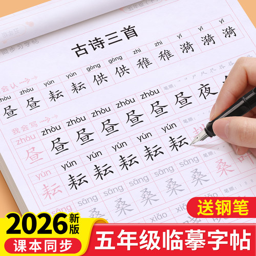 五年级上册下册同步字帖人教版