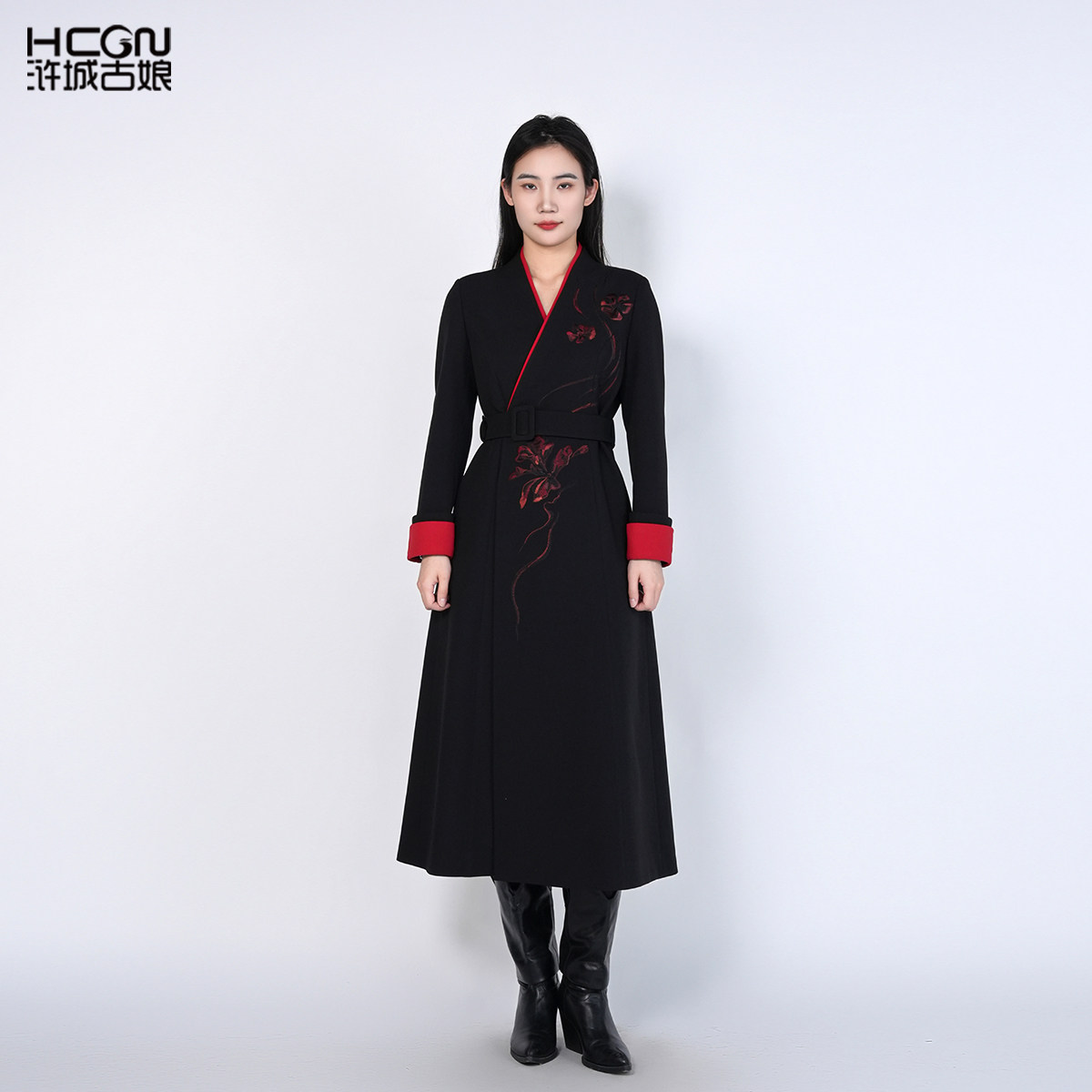 浒城古娘新款精致刺绣气质通勤长袖新中式国风战袍连衣裙女款春秋,女装/女士精品,连衣裙,淘宝优惠券,粉丝福利购,淘宝优惠卷