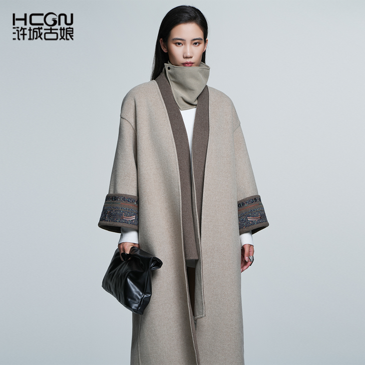 中国风绵羊毛舒适气质双面呢大衣