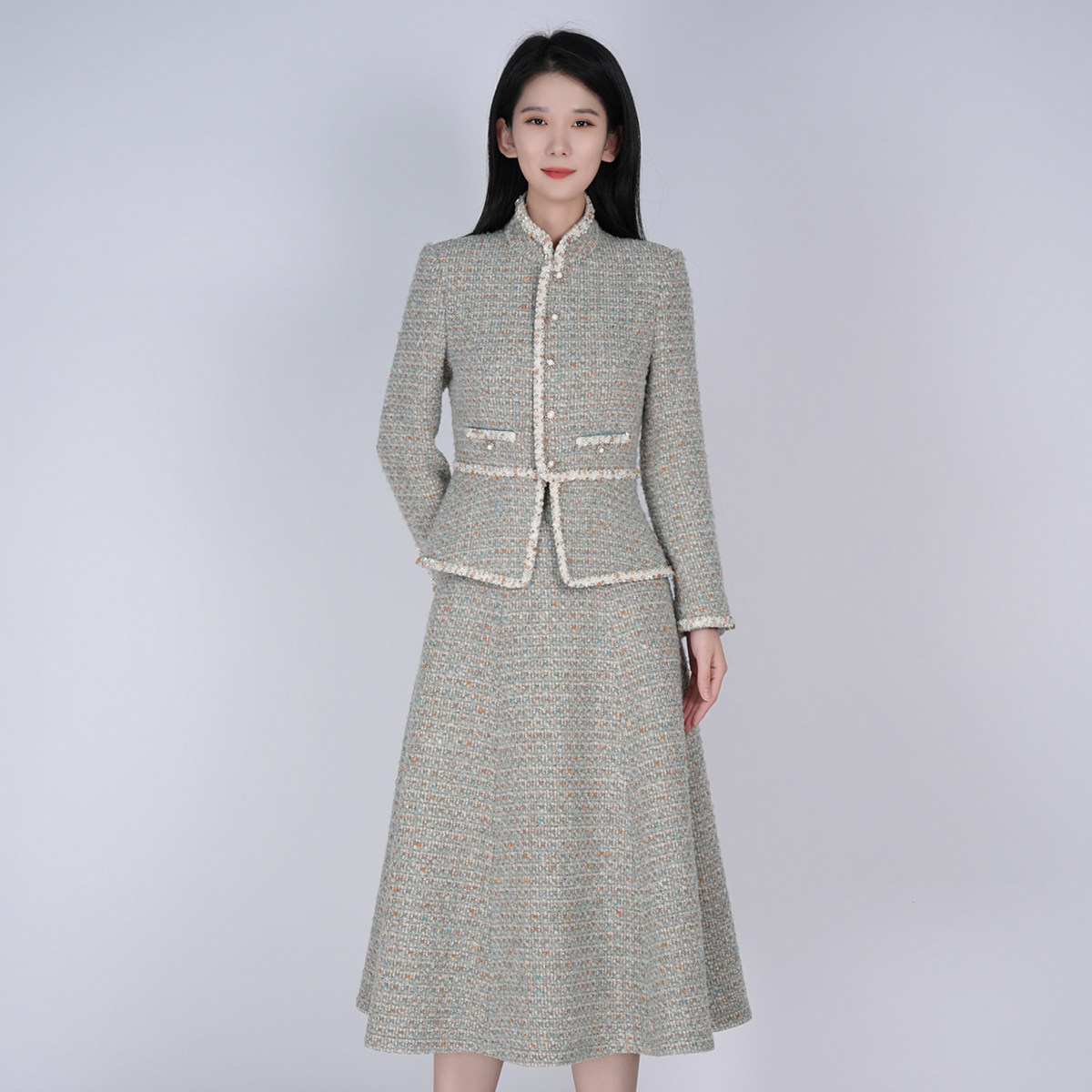 浒城古娘新款羊毛小香风优雅高定长袖新中式国风两件套装裙女春秋,女装/女士精品,时尚套装,淘宝优惠券,粉丝福利购,淘宝优惠卷