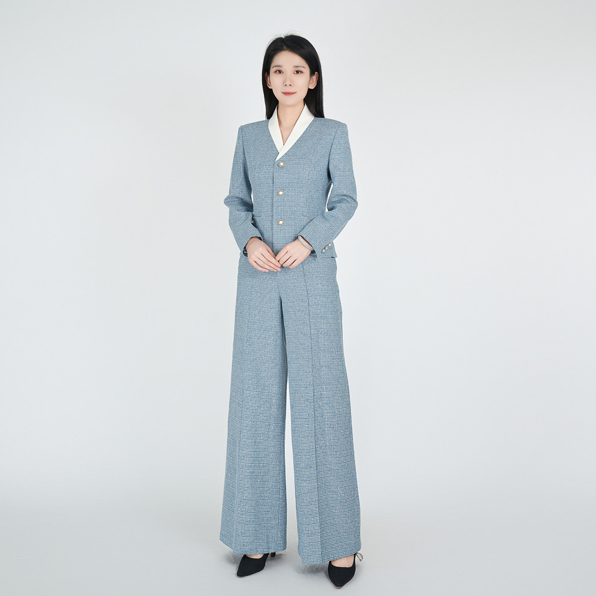 浒城古娘新款小香风气质优雅职业通勤长袖新中式国风套装女春秋,女装/女士精品,时尚套装,淘宝优惠券,粉丝福利购,淘宝优惠卷