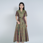 女夏 桑蚕丝气质优雅新中式 大师系列 国风蜀锦套装 浒城古娘新款