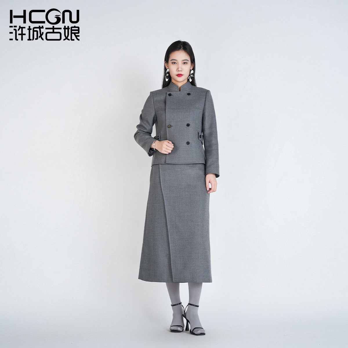 浒城古娘绵羊毛春季高端百搭套装