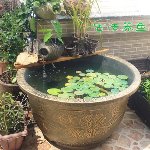 古法养鱼缸庭院复古特大鱼缸