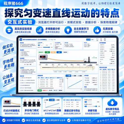 探究匀变速直线运动特点 HTML版，复制到U盘即可使用