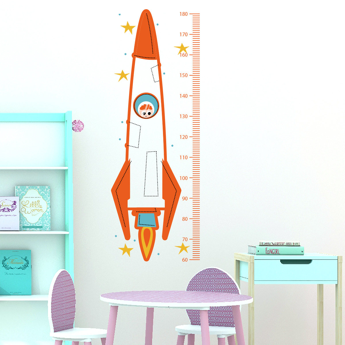 身高贴男孩卡通高墙贴宝宝儿童立体感卧室布置移除房间可量身贴纸
