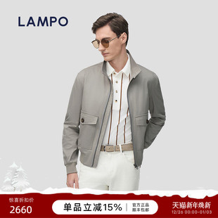夹克棉丝弹短款 蓝豹男士 LAMPO 立领贴袋夹克外套男 丝棉弹