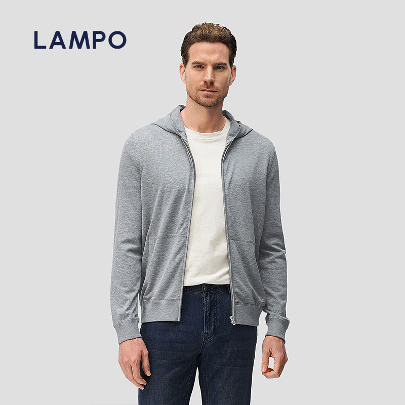 LAMPO/蓝豹麻爽棉连帽针织衫