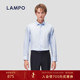 丝棉 LAMPO 蓝豹男长袖 时尚 浅蓝小提花衬衣男商务衬衫