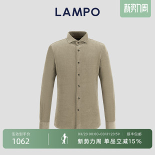 男长袖 蓝豹衬衫 LAMPO 灯芯绒保暖商务百搭衬衣 灯芯绒