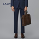 绵羊毛 商务正装 LAMPO 蓝豹男士 单西裤 西服裤 法兰绒直筒裤